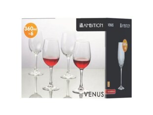 Veiniklaasid Ambition Venus, 350 ml, 6 tk price and information | Glasses, mugs and jugs | hansapost.ee