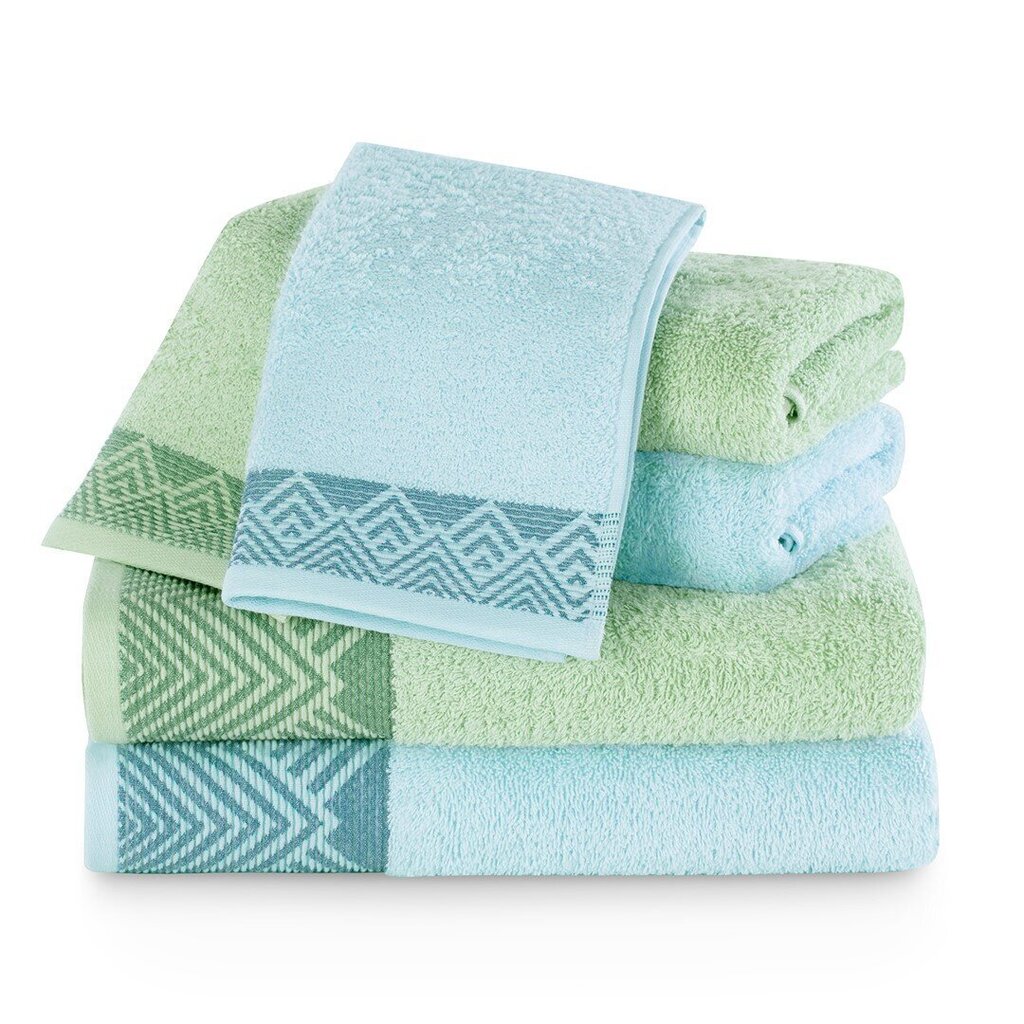 AmeliaHome rätikute komplekt, 6 tk, roheline/sinine цена и информация | Rätikud ja saunalinad | hansapost.ee