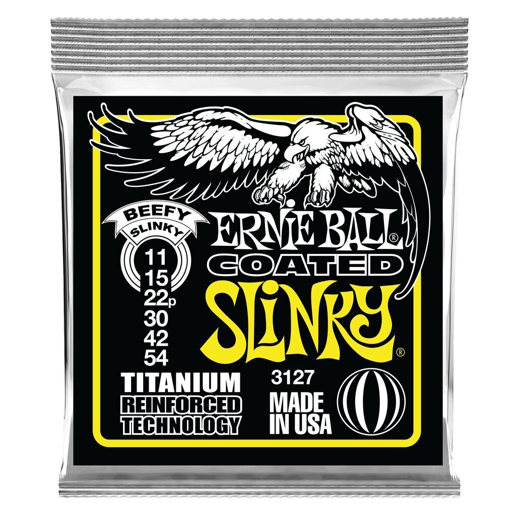 Keeled el.kitarrile Ernie Ball Beefy Slinky Coated Titanium 11-54 hind ja info | Muusikainstrumentide tarvikud | hansapost.ee