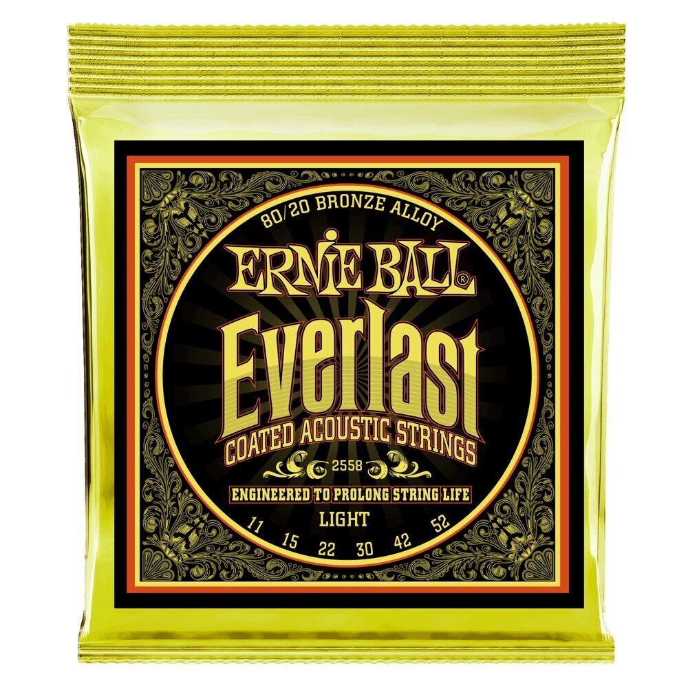 Akustilise kitarri keeled Ernie Ball Everlast Light Bronze 0.011 - 0.052 цена и информация | Muusikainstrumentide tarvikud | hansapost.ee