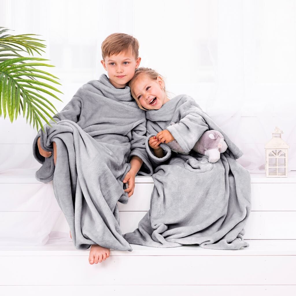 Laste pleed varrukatega LazyKids, 90x105 cm цена и информация | Pleedid, voodikatted ja päevatekid | hansapost.ee