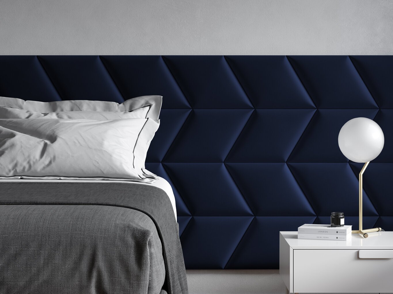 Pehmed seinapaneelid, 3 tk., Cosmopolitan Design Makira L6, sinine цена и информация | Pehmed seinapaneelid | hansapost.ee