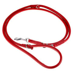 Регулируемый кожаный поводок Amibelle, красный M, ширина 1.5 см цена и информация | Поводки для собак | hansapost.ee