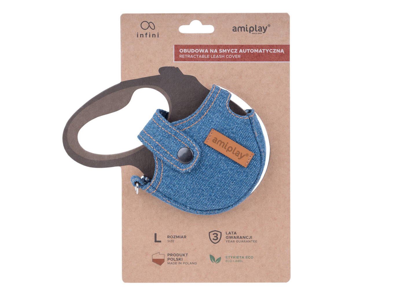 Amiplay Denim Blue jalutusrihma ümbris, L hind ja info | Jalutusrihmad koertele | hansapost.ee