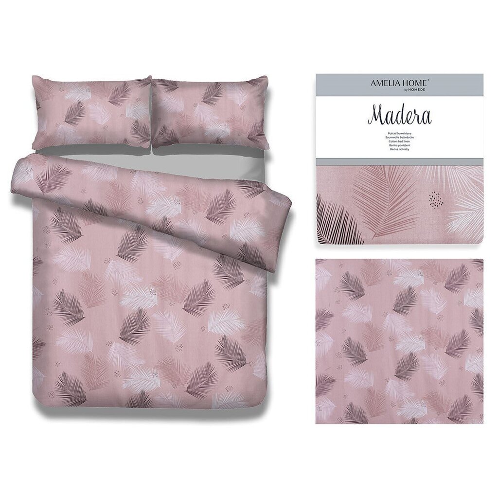 AmeliaHome voodipesukomplekt Madera Pink Vibes 200x200, 3-osaline цена и информация | Voodipesukomplektid | hansapost.ee