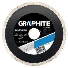 Диск алмазный GRAPHITE 57H642, диаметр 125 мм, сплошной цена и информация | Graphite Сантехника, ремонт, вентиляция | hansapost.ee