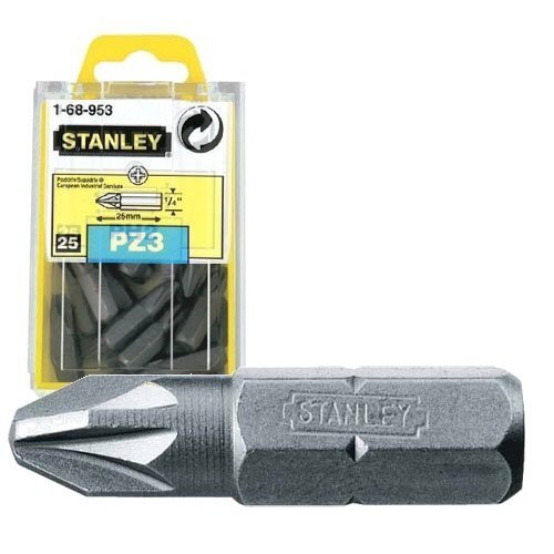 Kruvikeeraja ots ristpeaga Stanley PZ3 25mm (25tk.) 1-68-953 цена и информация | Käsitööriistad | hansapost.ee