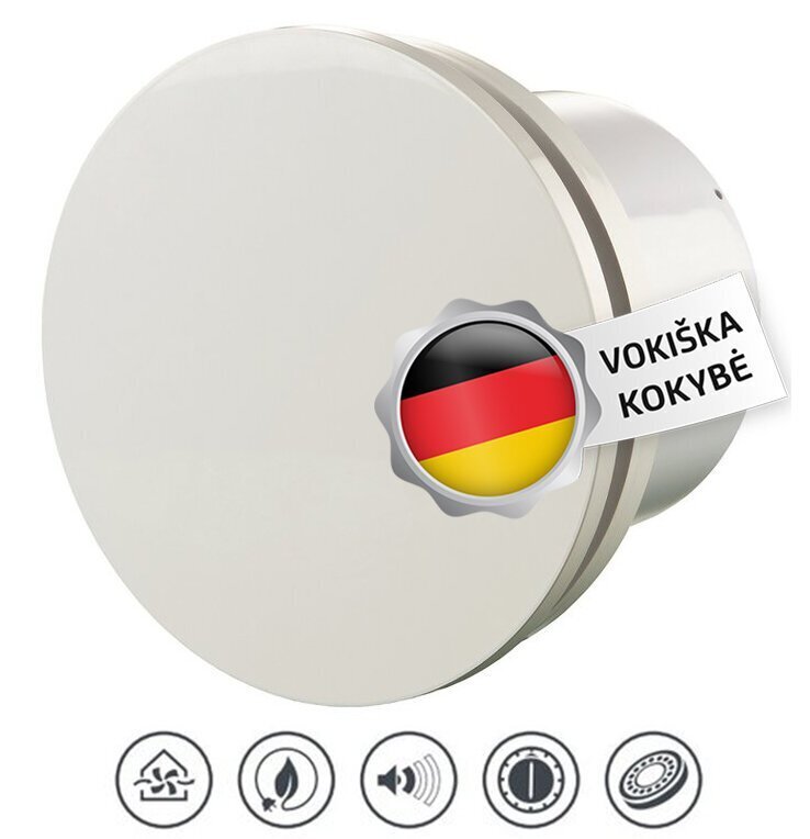 Väljalaskeventilaator Vlano SIMPLE ümmarguse paneeliga hind ja info | Vannitoa ventilaatorid | hansapost.ee
