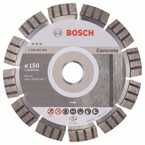 Teemantketas Bosch Best for Concrete 150 x 22mm цена и информация | Käsitööriistad | hansapost.ee