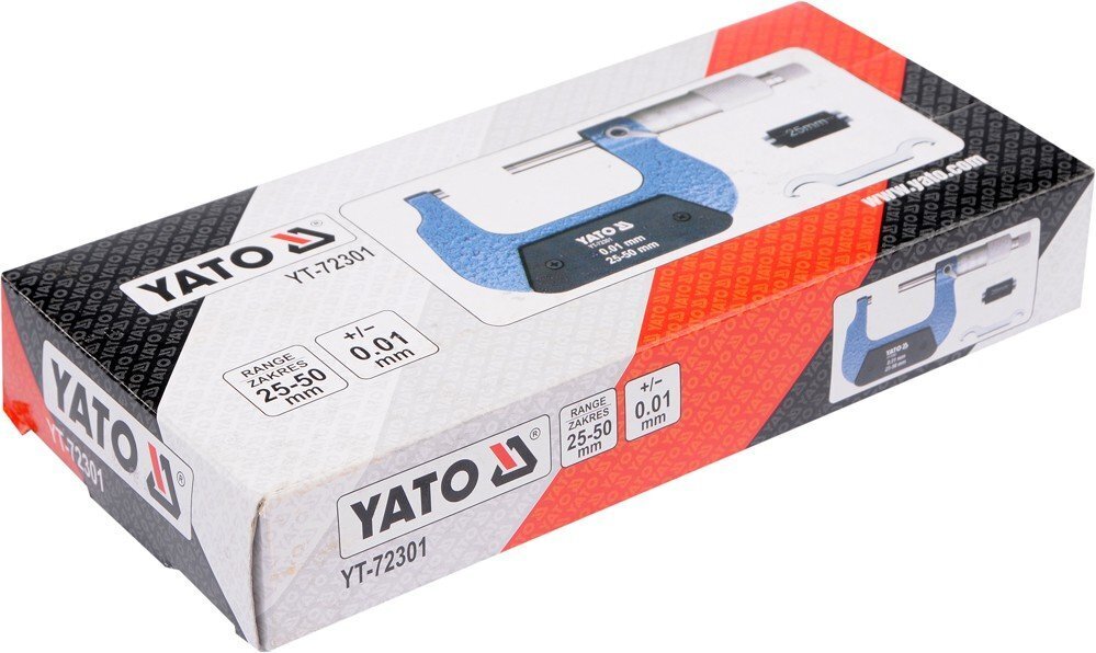 Mikromeeter Yato 25-50mm YT-72301 hind ja info | Käsitööriistad | hansapost.ee