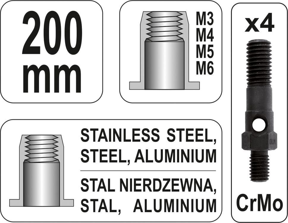 Mutterneeditangid Yato M3-M6 (YT-36140) hind ja info | Käsitööriistad | hansapost.ee