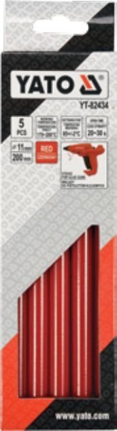 Kuumaliimipulgad, punased 11,2 x 200mm, 5 tk (YT-82434) цена и информация | Käsitööriistad | hansapost.ee