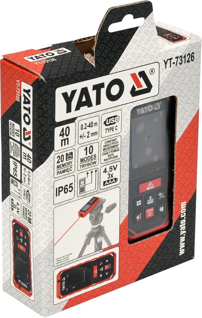Laserkaugusmõõtja Yato (YT-73126) цена и информация | Käsitööriistad | hansapost.ee