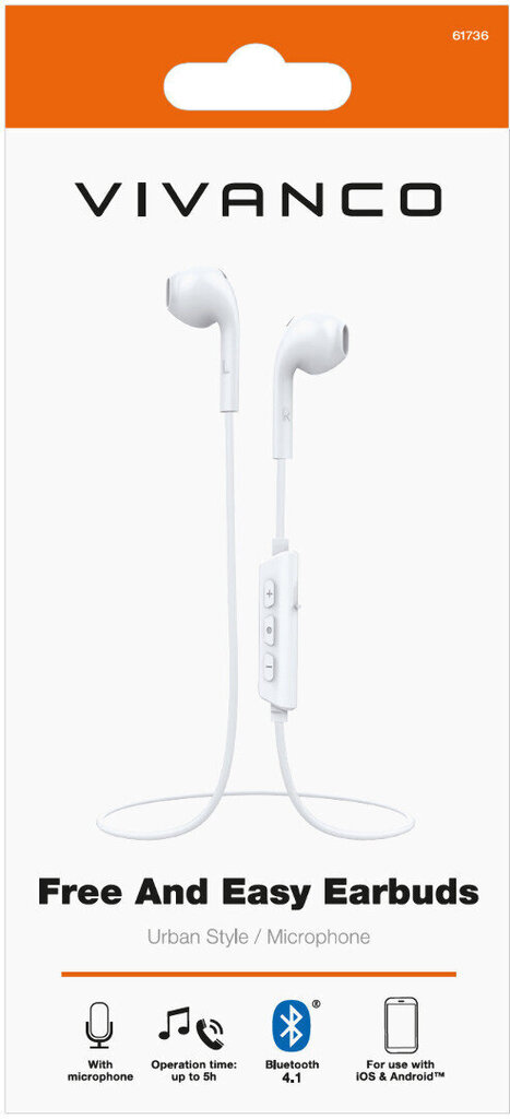 Vivanco kõrvaklapid Free&Easy Earbuds (61736) цена и информация | Kõrvaklapid | hansapost.ee