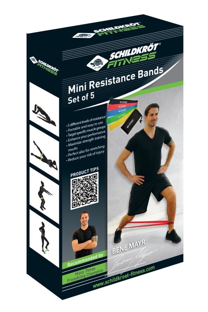 Treeningkummi komplekt Schildkrot Mini Resistance Bands, 5 tk. цена и информация | Treeningkummid | hansapost.ee