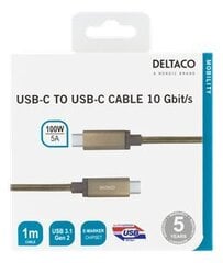 Deltaco USBC-1422M, USB C, 1m hind ja info | Mobiiltelefonide kaablid | hansapost.ee