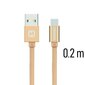 Swissten Textile Universal Quick Charge 3.1 USB-C Data and Charging Cable 20 cm Gold цена и информация | Mobiiltelefonide kaablid | hansapost.ee