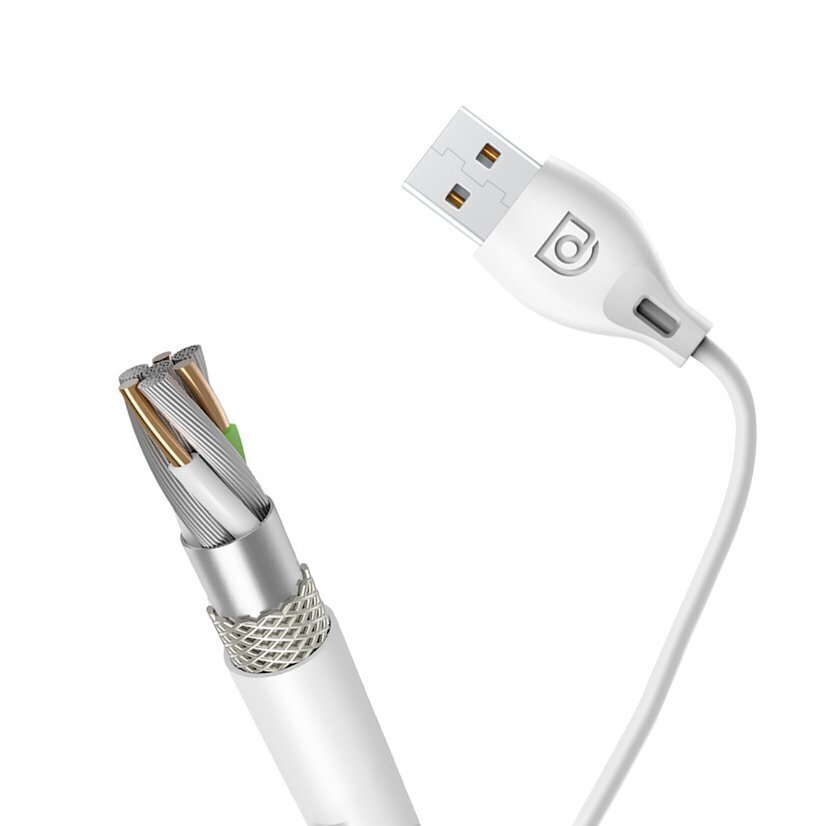 Dudao kaabel USB Type C 2.1A 1m valge (L4T 1m valge) цена и информация | Mobiiltelefonide kaablid | hansapost.ee