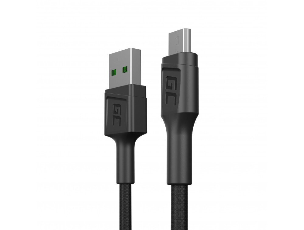 Green Cell KABGC23, USB - Micro USB, 0.3m цена и информация | Mobiiltelefonide kaablid | hansapost.ee