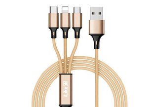 ILike Charging Cable 3 in 1 CCI02, USB, 1.2 m hind ja info | iLike Mobiiltelefonid, fotokaamerad, nutiseadmed | hansapost.ee