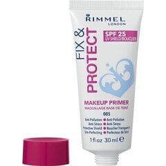 Meigialuskreem Rimmel London Fix & Protect SPF25 30 ml hind ja info | Jumestuskreemid ja puudrid | hansapost.ee