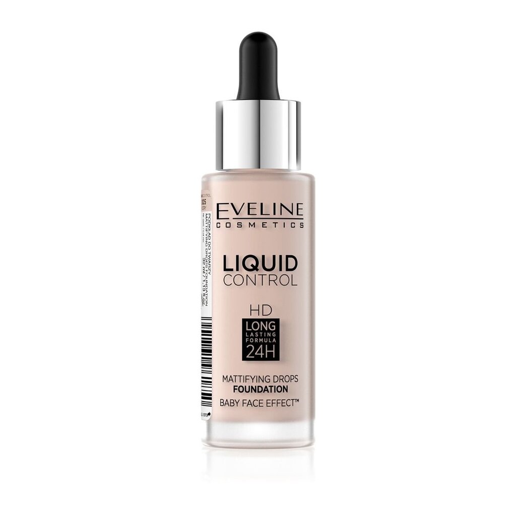 Jumestuskreem Eveline Cosmetics Liquid Control HD Mattifying Drops nr. 005 Ivory 32 ml hind ja info | Jumestuskreemid ja puudrid | hansapost.ee