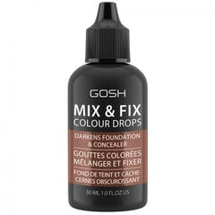 Tumedalt tooniv meigivahend Gosh Mix & Fix Colour Drops, 004 Dark, 30 ml hind ja info | Jumestuskreemid ja puudrid | hansapost.ee