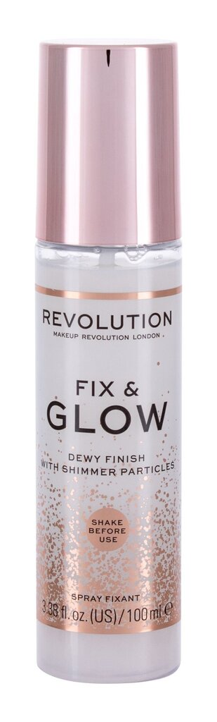 Niisutav meigikinnitussprei Makeup Revolution Fix & Glow 100 ml цена и информация | Jumestuskreemid ja puudrid | hansapost.ee