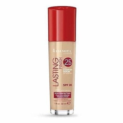 Rimmel London Lasting Finish 25H jumestustoode 30 ml, 200 Soft Beige hind ja info | Jumestuskreemid ja puudrid | hansapost.ee