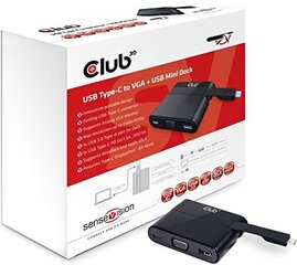 CLUB3D USB Type C to VGA + USB 3.0 + USB Type C Charging Mini Dock hind ja info | USB adapterid ja jagajad | hansapost.ee