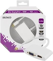 Adapter Deltaco DP-HDMIVGA1-K mini DisplayPort - HDMI and VGA цена и информация | Deltaco Aксессуары для компьютеров | hansapost.ee