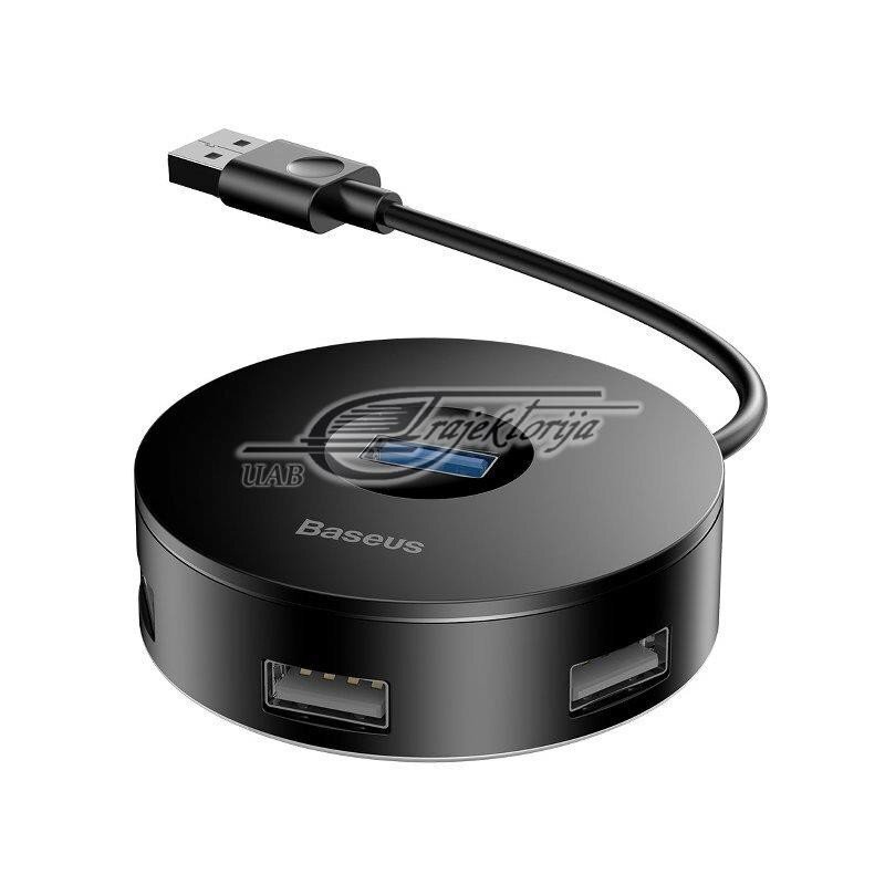 USB-jaotur Baseus CAHUB-F01 1 x 4 jaoturikarp, must hind ja info | USB adapterid ja jagajad | hansapost.ee