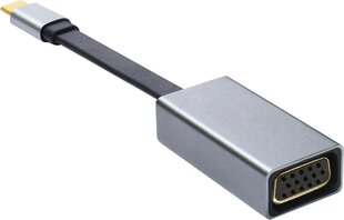 Platinet мультимедийный адаптер Type-C to VGA, черный цена и информация | Адаптеры, USB-разветвители | hansapost.ee