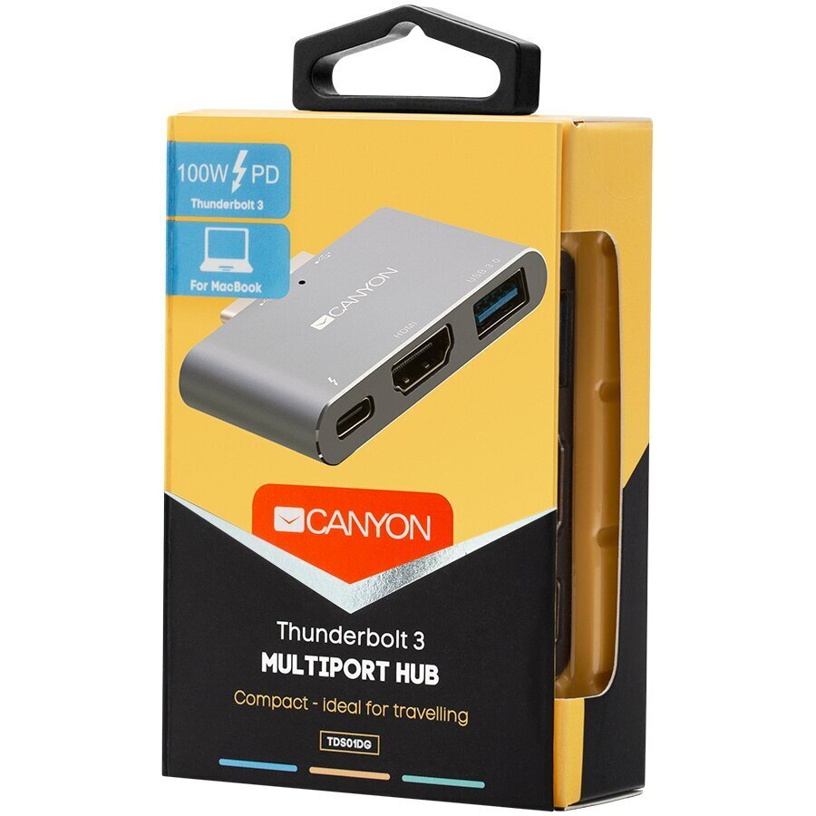 Canyon CNS-TDS01DG sülearvuti dokk ja pordireplikaator Hall цена и информация | USB adapterid ja jagajad | hansapost.ee