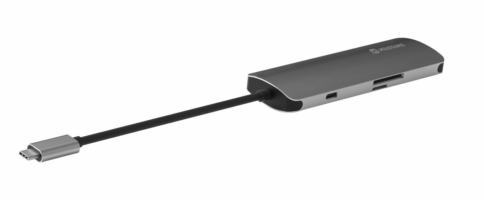 Swissten USB-C Hub 6in1 with 3X USB 3.0 / 1X USB-C Power Delivery / 1X microSD / 1X SD / Aluminum body hind ja info | USB adapterid ja jagajad | hansapost.ee