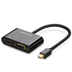 HDMI kaabel Ugreen / VGA - mini DisplayPort adapter 4K@30 Hz Full HD 1080p, must (MD108 10439) hind ja info | USB adapterid ja jagajad | hansapost.ee
