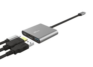 Adapter Trust Dalyx 3-in-1 USB-C/USB-A/HDMI, 10 cm hind ja info | USB adapterid ja jagajad | hansapost.ee