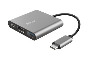 Adapter Trust Dalyx 3-in-1 USB-C/USB-A/HDMI, 10 cm hind ja info | USB adapterid ja jagajad | hansapost.ee