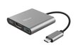 Adapter Trust Dalyx 3-in-1 USB-C/USB-A/HDMI, 10 cm цена и информация | USB adapterid ja jagajad | hansapost.ee