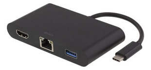 DELTACO USB C, HDMI, RJ45, 2xUSB, C USB, черный / USBC-1266 цена и информация | Deltaco Компьютерная техника | hansapost.ee