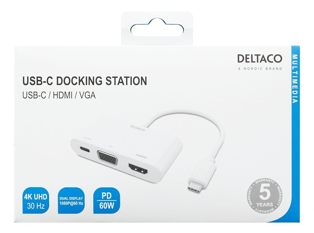 Adapter Deltaco USBC-HDMI20, USB-C/HDMI/VGA цена и информация | USB adapterid ja jagajad | hansapost.ee