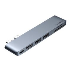 Rummu 6-ühes UGREEN CM380 USB-C jaotur MacBook Air / Pro jaoks, hall hind ja info | USB adapterid ja jagajad | hansapost.ee