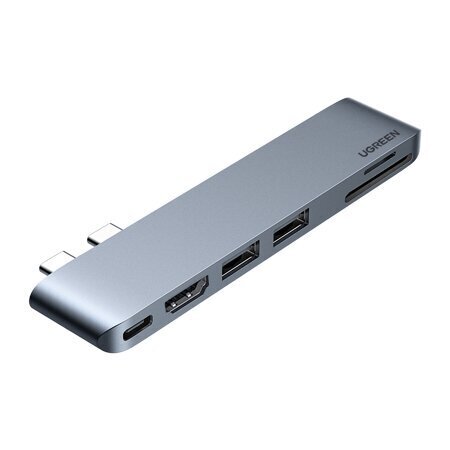 Rummu 6-ühes UGREEN CM380 USB-C jaotur MacBook Air / Pro jaoks, hall цена и информация | USB adapterid ja jagajad | hansapost.ee