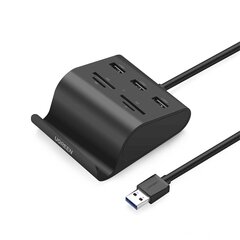 UGREEN US156 5-in-1 Adapter, USB to 3x USB 3.0 + Card Reader (Black) цена и информация | Адаптеры и USB-hub | hansapost.ee