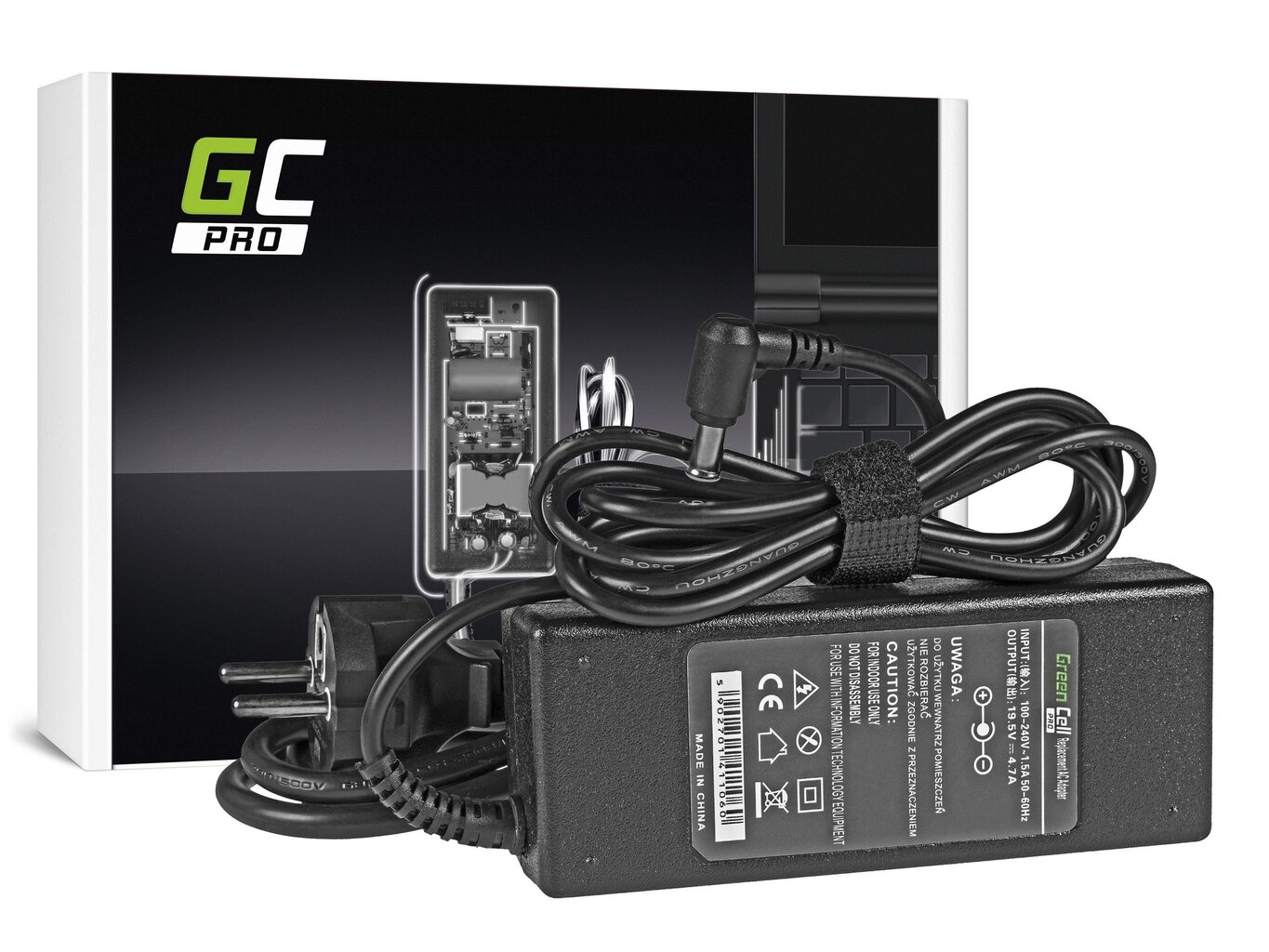 Green Cell 19.5V, 4.7A, 90W hind ja info | Sülearvuti laadijad | hansapost.ee