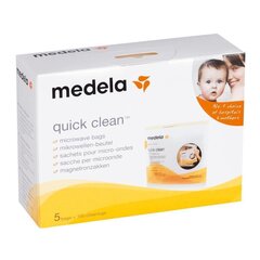 Steriliseerimise kott Medela Quick Clean 008.0041, 5tk hind ja info | Pudelisoojendajad ja sterilisaatorid | hansapost.ee