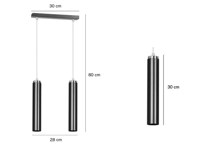 Rippvalgusti Luna 2, must hind ja info | Rippvalgustid | hansapost.ee