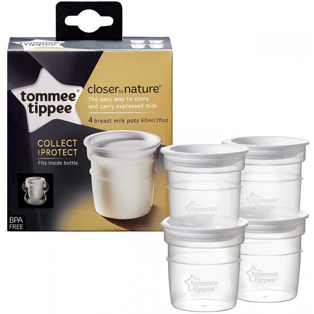 Tommee Tippee piimasäilitusanumad 4tk 42301041 цена и информация | Laste taldrikud, kausid ja söögiriistad | hansapost.ee