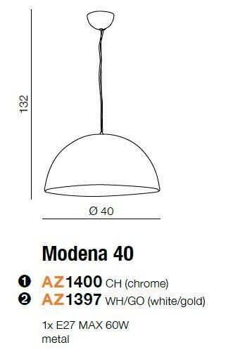 Rippvalgusti Azzardo Modena 40 AZ1400 hind ja info | Rippvalgustid | hansapost.ee