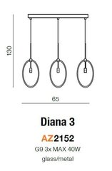 Azzardo rippvalgusti Diana 3 AZ2152 hind ja info | Rippvalgustid | hansapost.ee